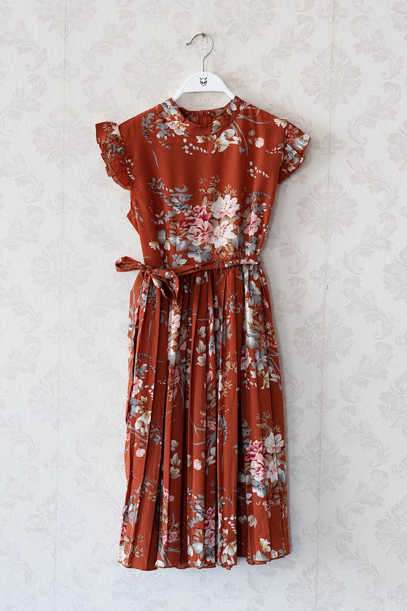 Sleeveless Floral Dress - Vedaa Apparels