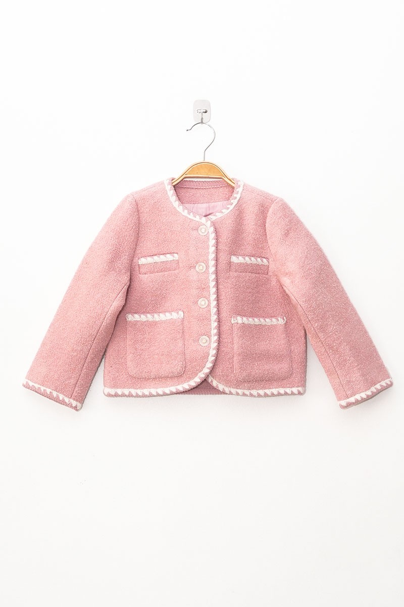 Collarless Contrast Coat - Image 2 - Vedaa Apparels